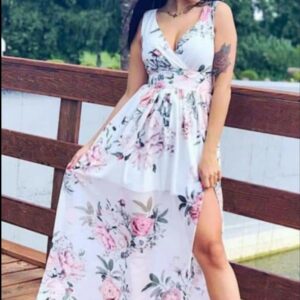 Sukienka maxi rozporek z przodu R.36