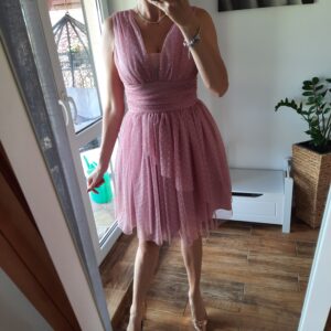Sukienka tiulowa brudny róż R 32