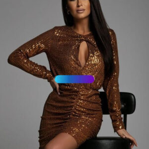 Sukienka złota ćwieki