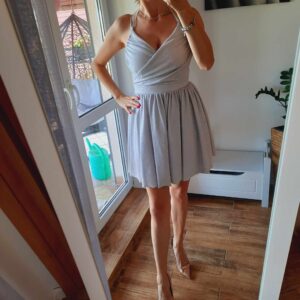 Sukienka srebrna okazjonalna Duet A&M R 36