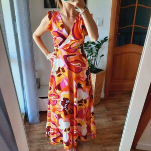 Sukienka letnia wzorzysta R 38