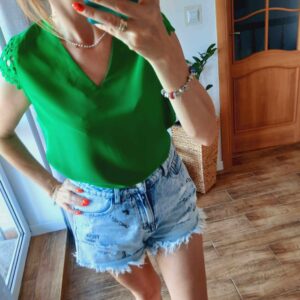 Bluzka na krótki rękaw zielona